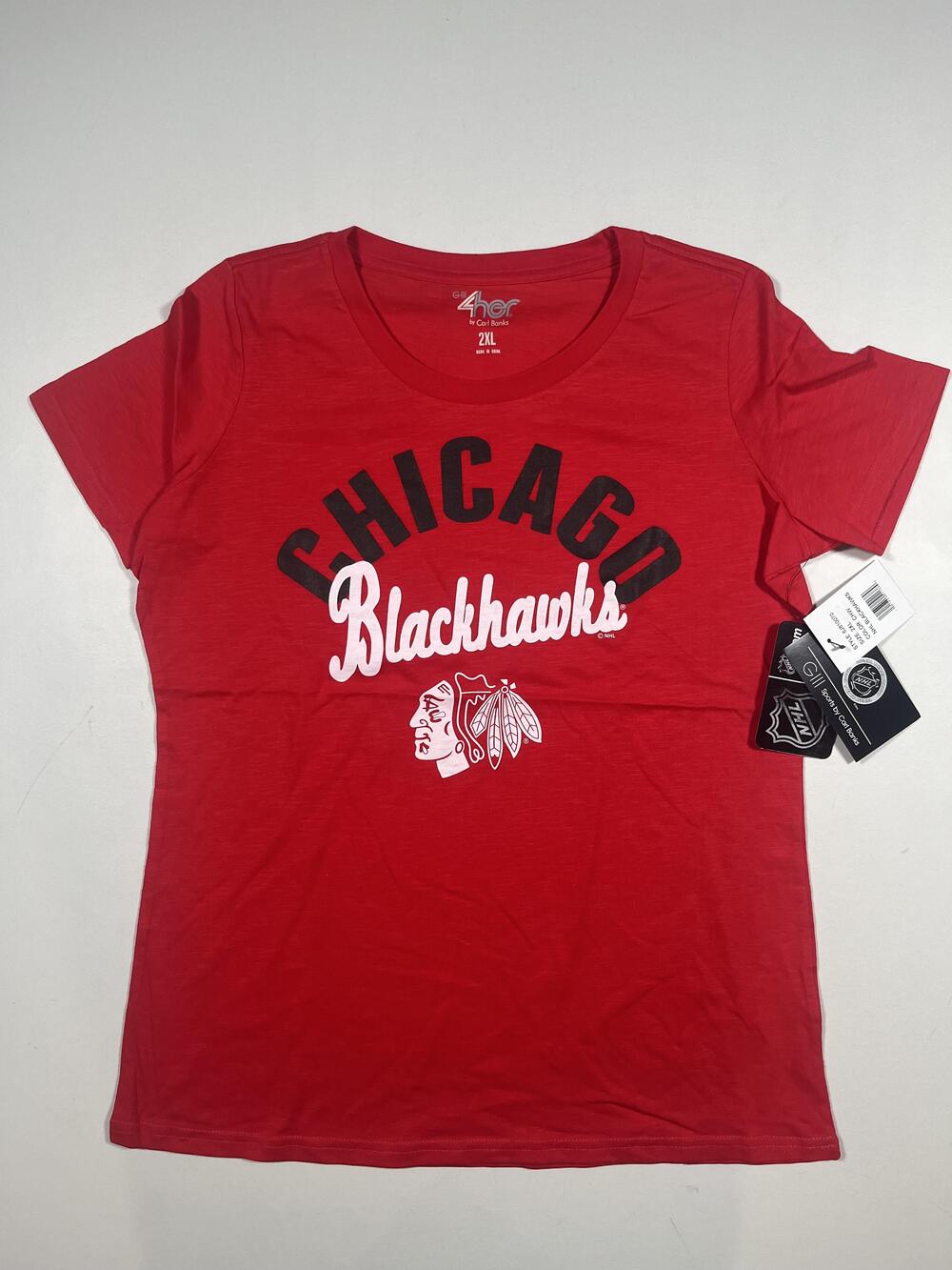 New Chicago Blackhawks Shirt Womens 2XL Red NHL Hockey G-III Graphic Tee